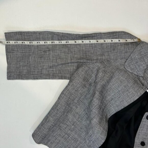 EMANUEL UNGARO 100% LINEN Collared Hidden Button Up closure Jacket Size 8 - Picture 10 of 13